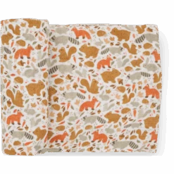 Little Unicorn Cotton Muslin Swaddle Blanket | Fall Friends(Little Unicorn Cotton Muslin Swaddle Single Fall Friends)