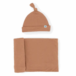 Little Unicorn Stretch Knit Swaddle And Hat Set | Terracotta(Little Unicorn Stretch Knit Swaddle And Hat Set Terracotta)