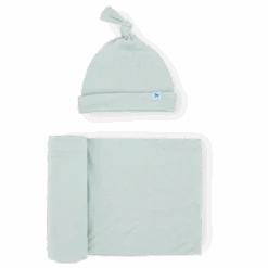 Little Unicorn Stretch Knit Swaddle And Hat Set | Frost Green(Little Unicorn Stretch Knit Swaddle And Hat Set Frost Green)