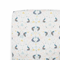 Little Unicorn Cotton Muslin Crib Sheet | Peacock(Little Unicorn Cotton Muslin Crib Sheet Peacock)