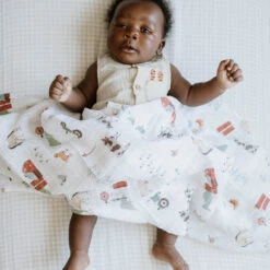 Little Unicorn Cotton Muslin Swaddle Blanket | Farmyard(Little Unicorn Cotton Muslin Swaddle Blanket Farmyard) 15 Little Unicorn Cotton Muslin Swaddle Blanket | Farmyard(Little Unicorn Cotton Muslin Swaddle Blanket Farmyard) -Shower Me With Love FYSwaddle