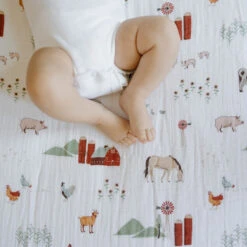 Little Unicorn Cotton Muslin Crib Sheet | Farmyard(Little Unicorn Cotton Muslin Crib Sheet Farmyard) 14 Little Unicorn Cotton Muslin Crib Sheet | Farmyard(Little Unicorn Cotton Muslin Crib Sheet Farmyard) -Shower Me With Love FarmYardCS1