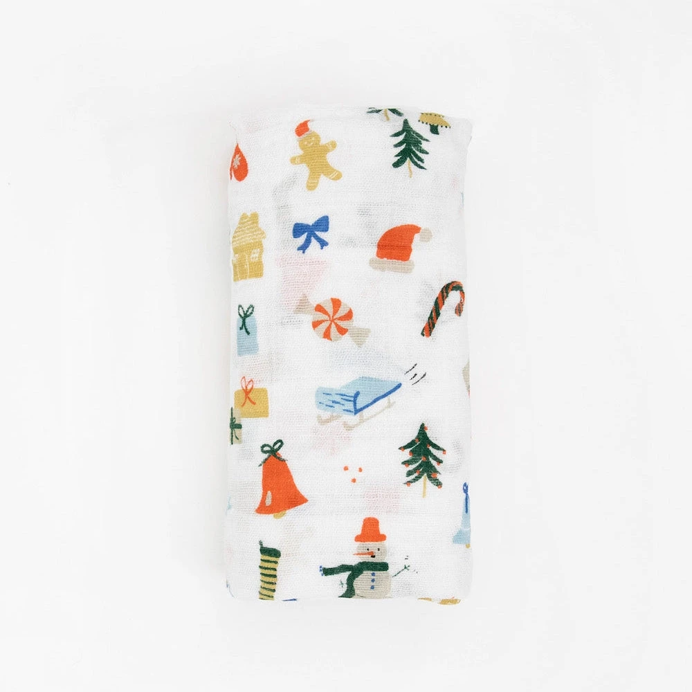 Little Unicorn Cotton Muslin Swaddle Blanket | Christmas Time(Little Unicorn Cotton Muslin Swaddle Blanket Christmas Time) 4 Little Unicorn Cotton Muslin Swaddle Blanket | Christmas Time(Little Unicorn Cotton Muslin Swaddle Blanket Christmas Time) - Image 4