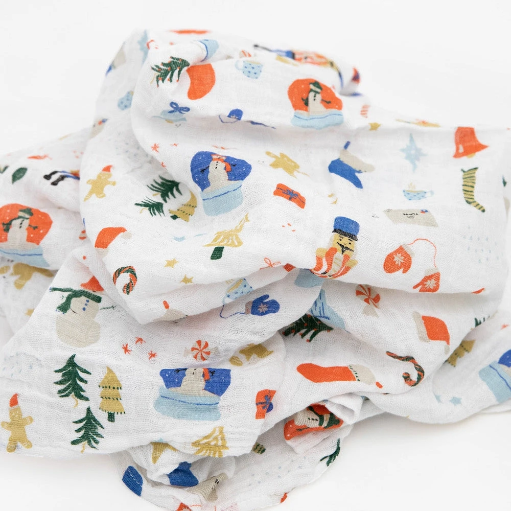 Little Unicorn Cotton Muslin Swaddle Blanket | Christmas Time(Little Unicorn Cotton Muslin Swaddle Blanket Christmas Time) 2 Little Unicorn Cotton Muslin Swaddle Blanket | Christmas Time(Little Unicorn Cotton Muslin Swaddle Blanket Christmas Time) - Image 2