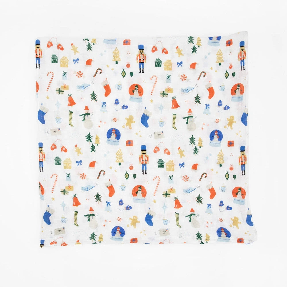 Little Unicorn Cotton Muslin Swaddle Blanket | Christmas Time(Little Unicorn Cotton Muslin Swaddle Blanket Christmas Time) 3 Little Unicorn Cotton Muslin Swaddle Blanket | Christmas Time(Little Unicorn Cotton Muslin Swaddle Blanket Christmas Time) - Image 3