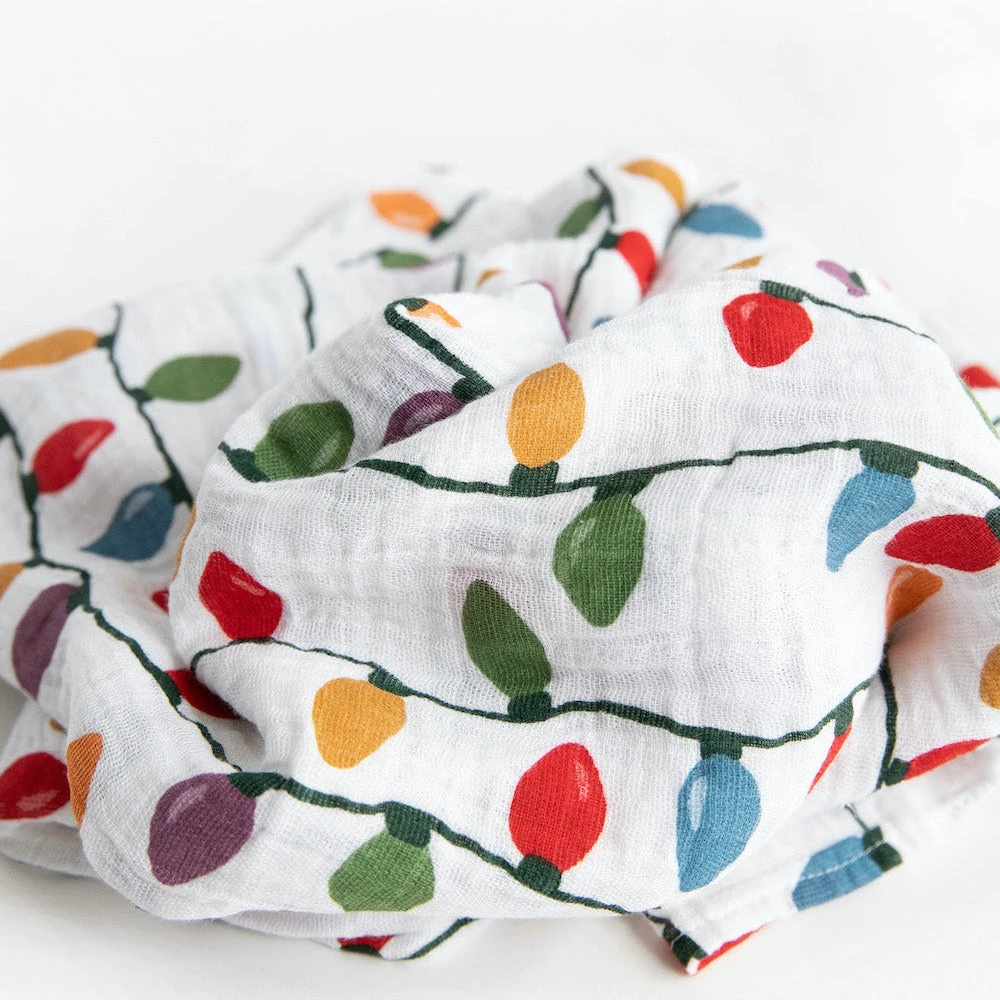 Little Unicorn Cotton Muslin Swaddle Blanket | Christmas Bulbs(Little Unicorn Cotton Muslin Swaddle Blanket Christmas Bulbs) 2 Little Unicorn Cotton Muslin Swaddle Blanket | Christmas Bulbs(Little Unicorn Cotton Muslin Swaddle Blanket Christmas Bulbs) - Image 2
