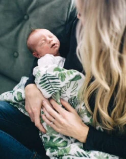 Little Unicorn Cotton Muslin Swaddle Blanket | Tropical Leaf(Little Unicorn Cotton Muslin Swaddle Blanket Tropical Leaf) -Shower Me With Love ub0152 little unicorn swaddle tropical leaf ls1 9f738840 d5ab 44ad 8339 3020ce155845