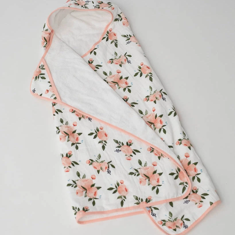 Little Unicorn Toddler Hooded Towel | Watercolor Roses(Little Unicorn Big Kid Hooded Towel Watercolor Roses) 1 Little Unicorn Toddler Hooded Towel | Watercolor Roses(Little Unicorn Big Kid Hooded Towel Watercolor Roses)